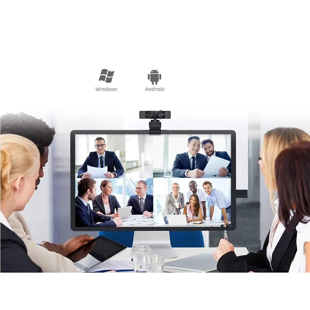 2K Webcam with Microphone 1080P HD USB Web Camera for Live Recording Online Conference