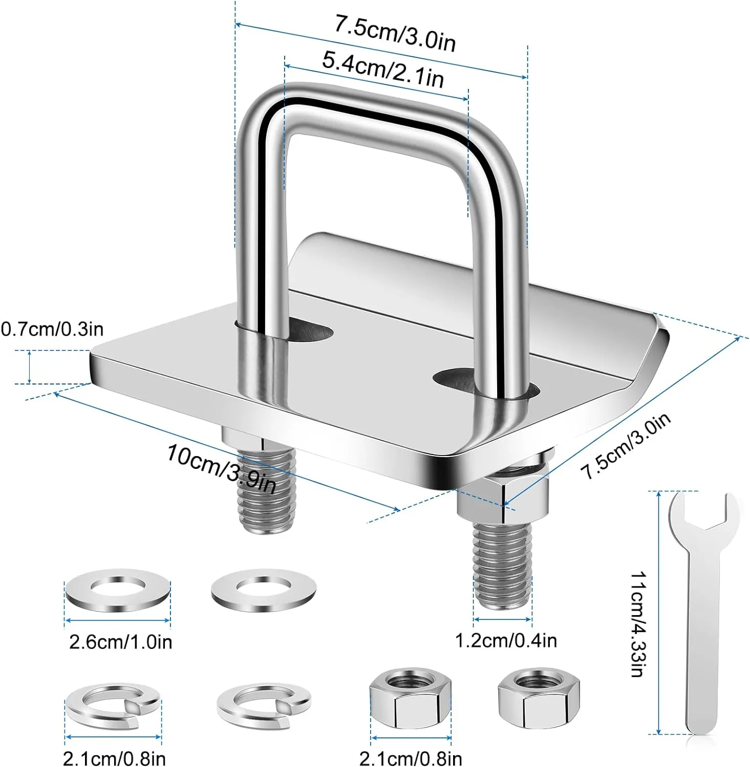2" Heavy Duty Simple Hitch Tightener Clamp Anti Rattle Hitch Coupling Clamp