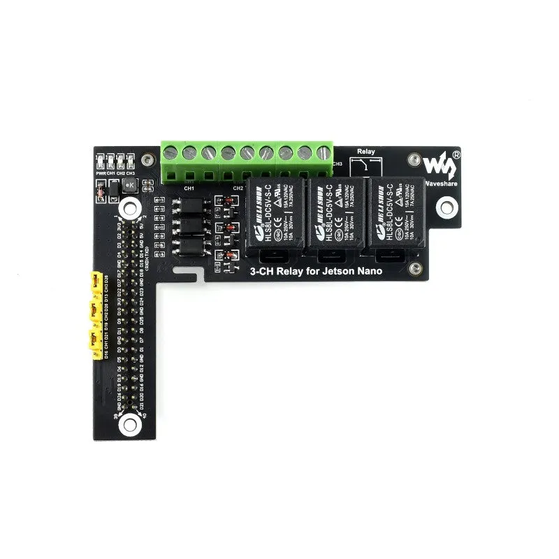 3-Ch Relay Expansion Board Designed For Jetson Nano, Optocoupler Isolation