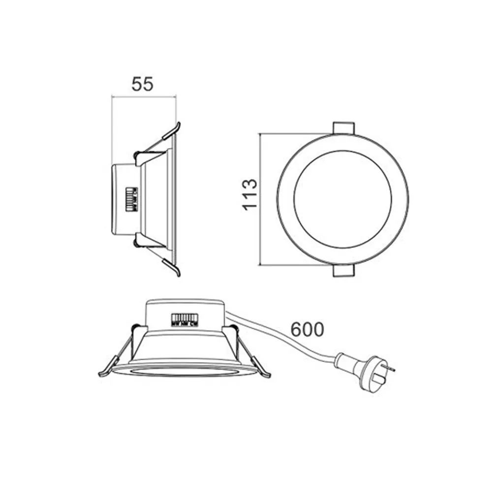 90mm LED Downlight 10w White Satin Chrome CCT NOVADLUX01A CLA Lighting