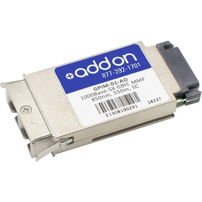 AddOn Enterasys GPIM-01 Compatible TAA Compliant 1000Base-SX GBIC Transceiver (MMF, 850nm, 550m, SC) GPIM-01-AO