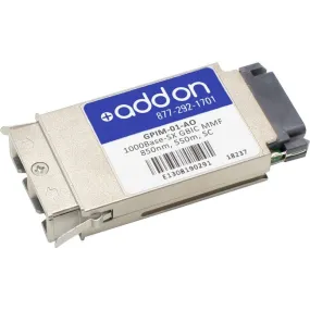 AddOn Enterasys GPIM-01 Compatible TAA Compliant 1000Base-SX GBIC Transceiver (MMF, 850nm, 550m, SC) GPIM-01-AO