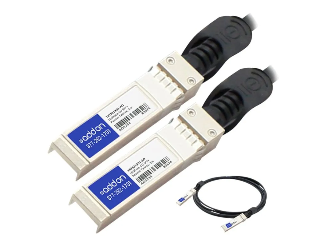 AddOn Molex 747521301 Compatible TAA Compliant 10GBase-CU SFP  to SFP  Direct Attach Cable (Passive Twinax, 3m) 747521301-AO