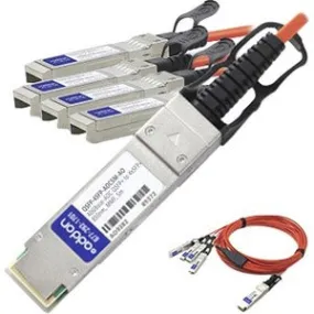 AddOn MSA and TAA Compliant 40GBase-AOC QSFP  to 4xSFP  Direct Attach Cable (850nm, MMF, 5m) QSFP-4SFP-AOC5M-AO