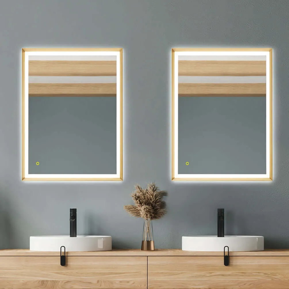 Altair Anti-Fog Dimmable Bathroom LED Vanity Mirror, Matte Black or Gold - 3 Sizes up to 48"