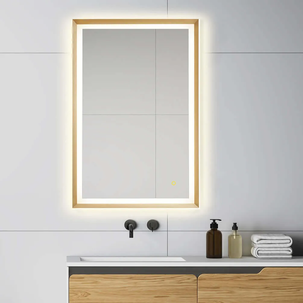 Altair Anti-Fog Dimmable Bathroom LED Vanity Mirror, Matte Black or Gold - 3 Sizes up to 48"