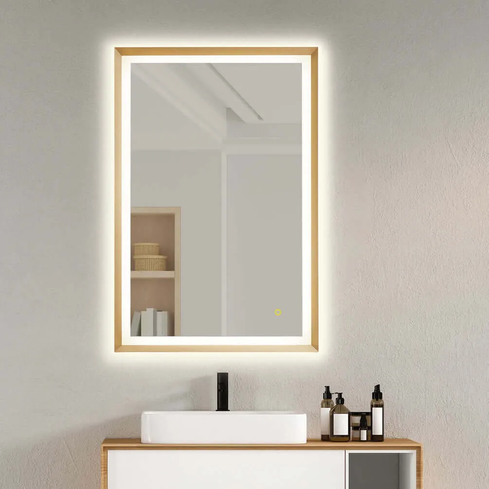 Altair Anti-Fog Dimmable Bathroom LED Vanity Mirror, Matte Black or Gold - 3 Sizes up to 48"