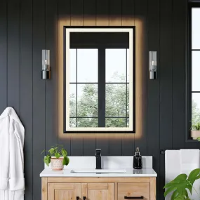 Altair Anti-Fog Dimmable Bathroom LED Vanity Mirror, Matte Black or Gold - 3 Sizes up to 48"