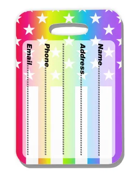 American Pride - Rainbow Stars and Stripes Luggage Tag Dual Sided All Over Print
