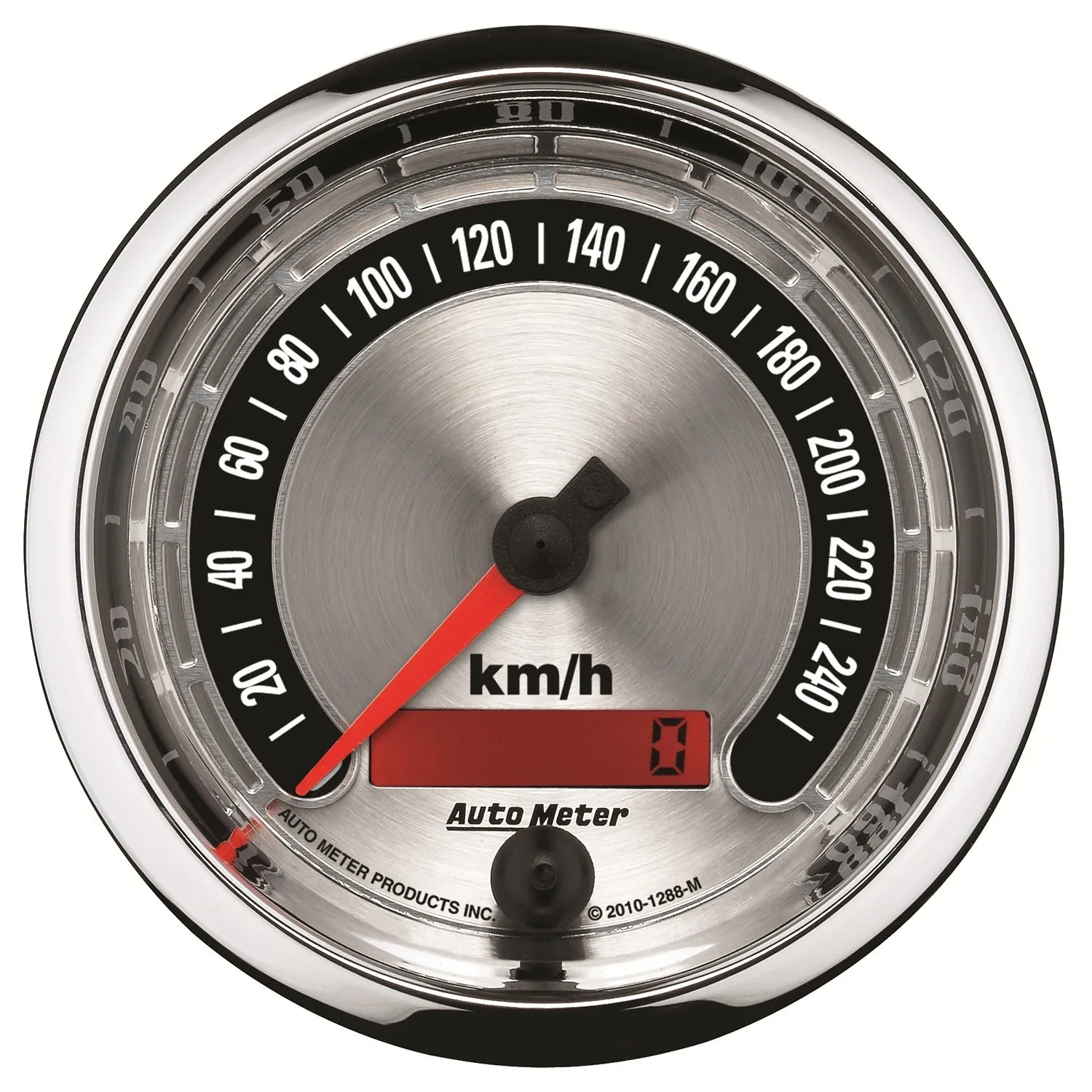 AutoMeter 1288-M GAUGE; SPEEDO.; 3 3/8in.; 260KM/H; ELEC. PROGRAMMABLE; AMERICAN MUSCLE