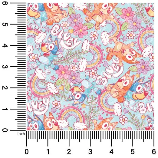 Blue Dog Rainbows | 18" Vinyl Roll