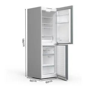 Bosch Serie | 2, 60cm, Frost Free Fridge Freezer, Silver, KGN34NLEAG