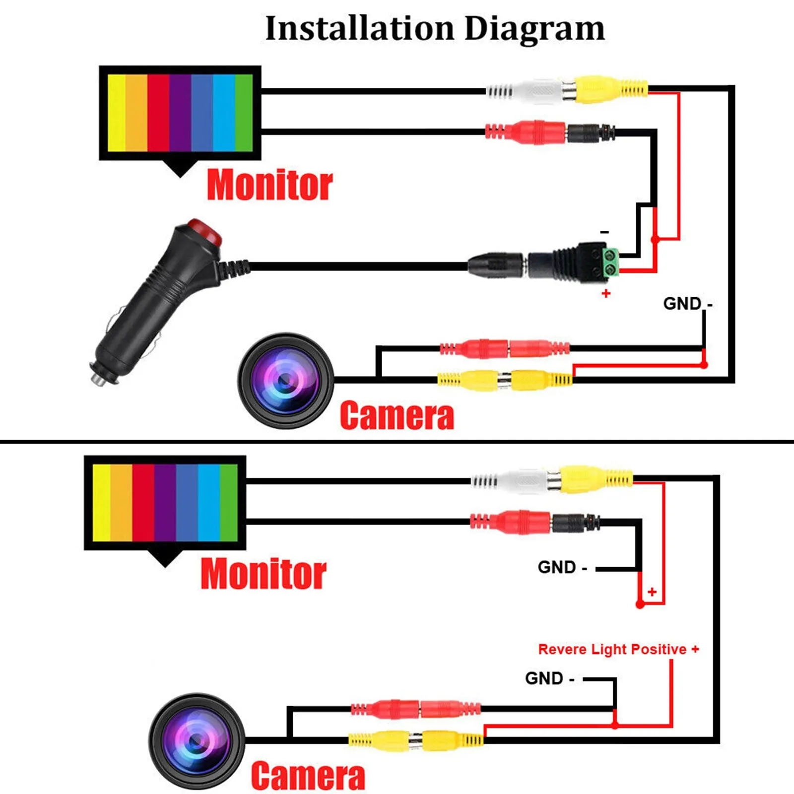 Car Backup Camera Reverse Rear View Camera with 4.3 Inch Foldable