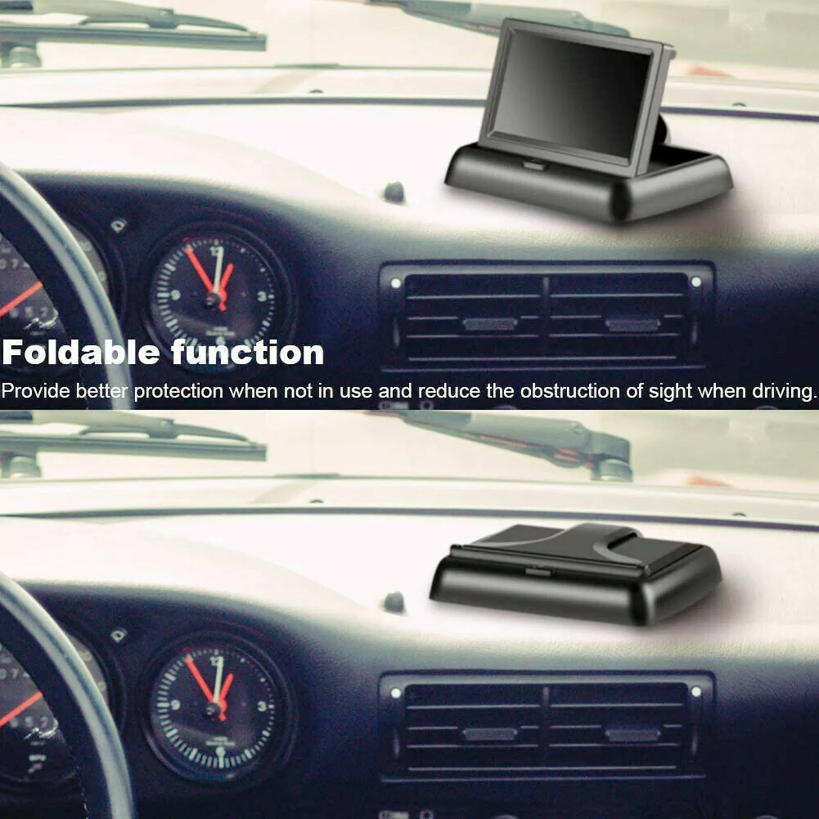 Car Backup Camera Reverse Rear View Camera with 4.3 Inch Foldable