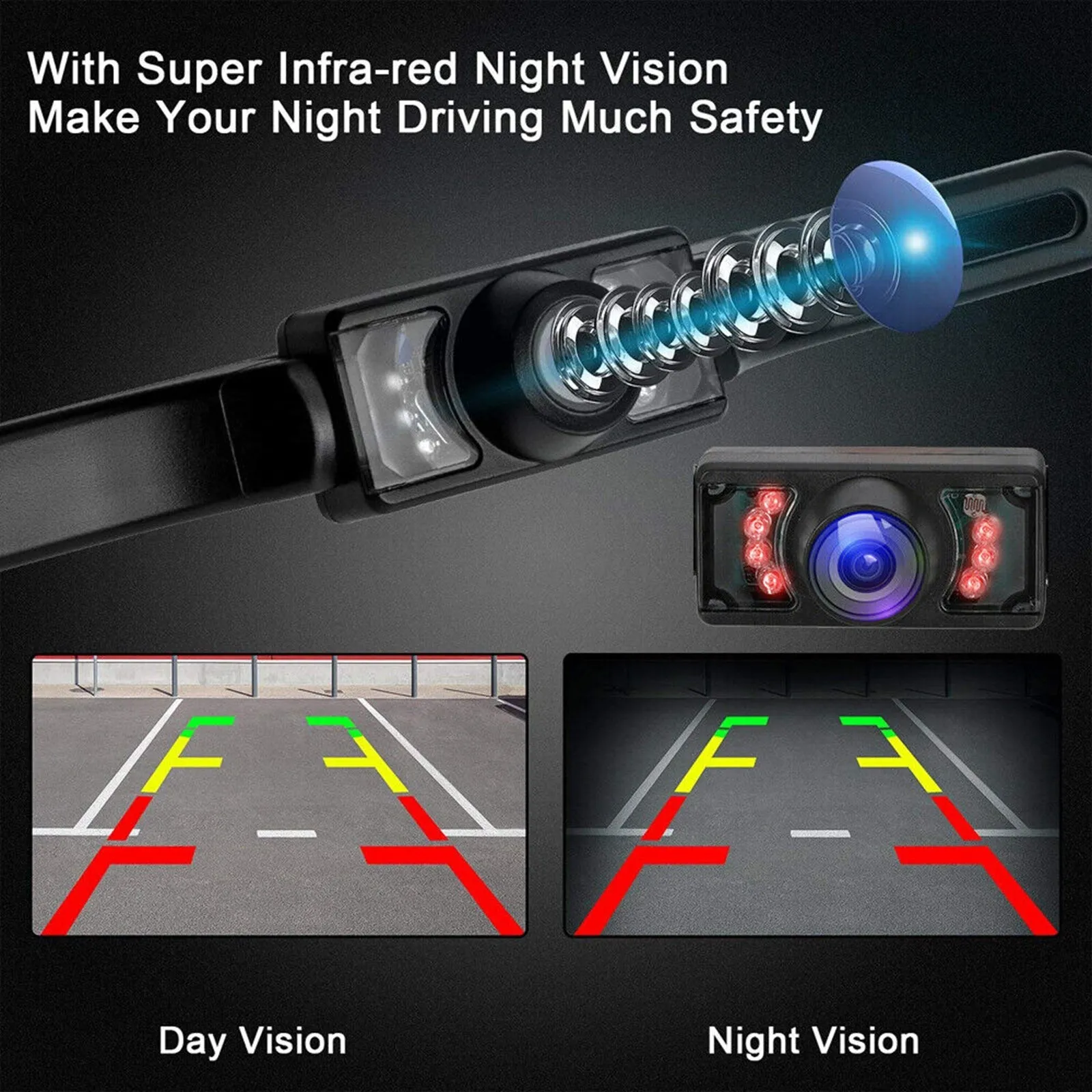 Car Backup Camera Reverse Rear View Camera with 4.3 Inch Foldable