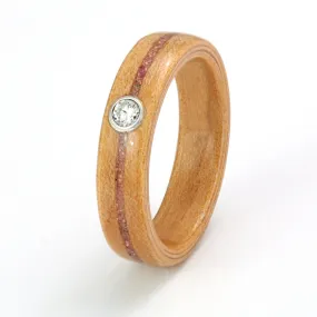 Cedar Ring 5mm with Amethyst, Ruby & Moissanite