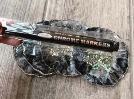 Chrome Metallic Silver Large Paint Pen Marker for Resin Art