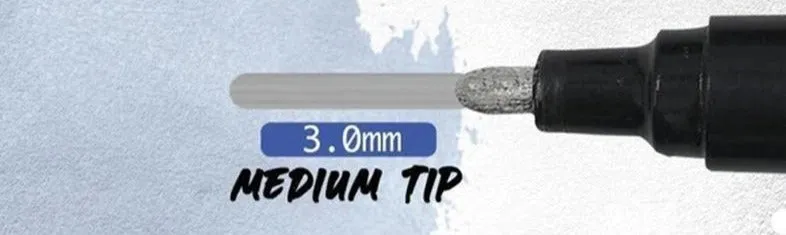 Chrome Metallic Silver Large Paint Pen Marker for Resin Art
