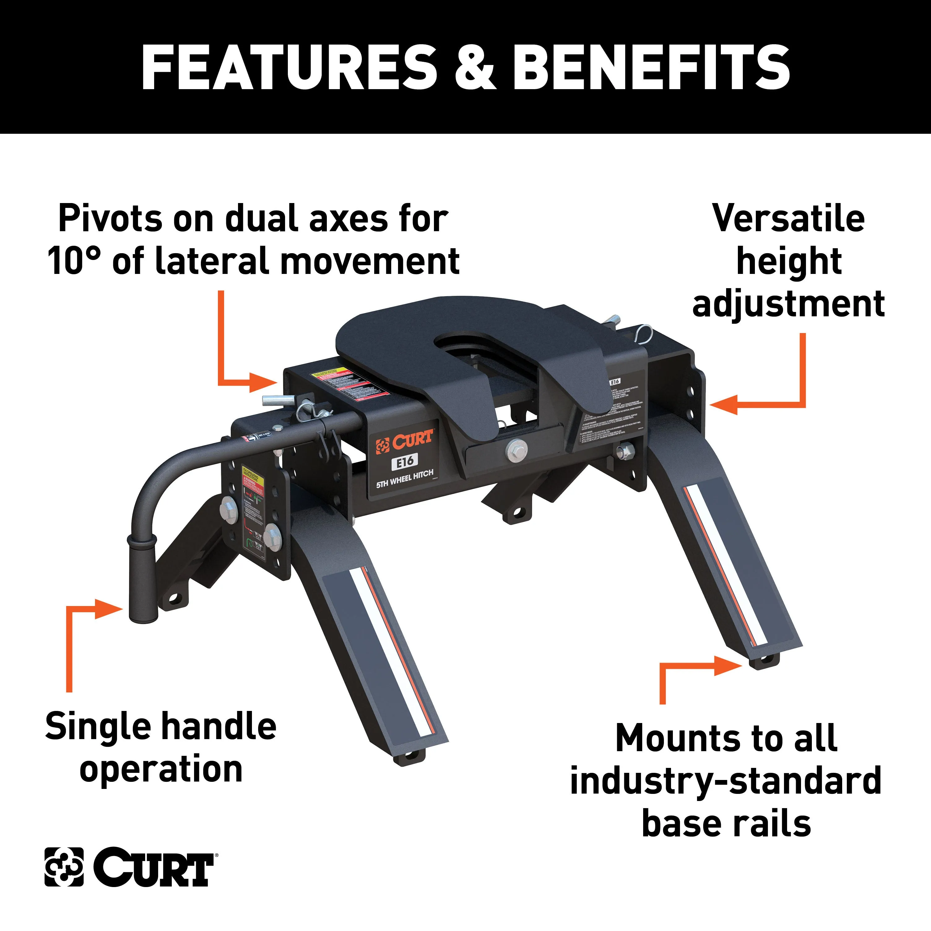 CURT 16115 CURT 16115 E16 5th Wheel Hitch; 16;000 lbs