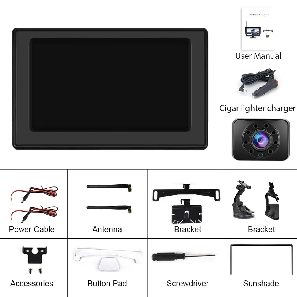 Digital Wireless Car Monitor 4.3 Inch Lcd Display Night Vision