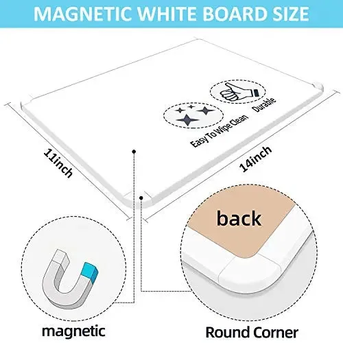 Dry Erase Magnetic White Board (11 x 14)inches with 2 Pens and 1 Eraser