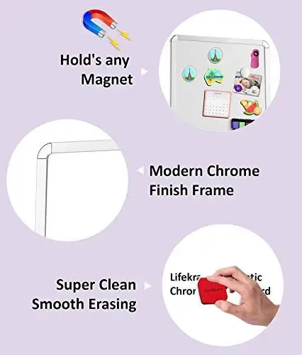 Dry Erase Magnetic White Board (11 x 14)inches with 2 Pens and 1 Eraser