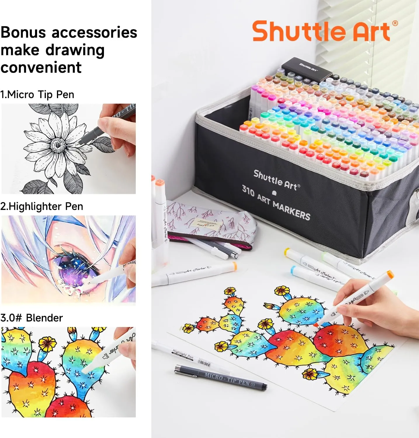 Dual Tip Art Markers - Set of 310   9