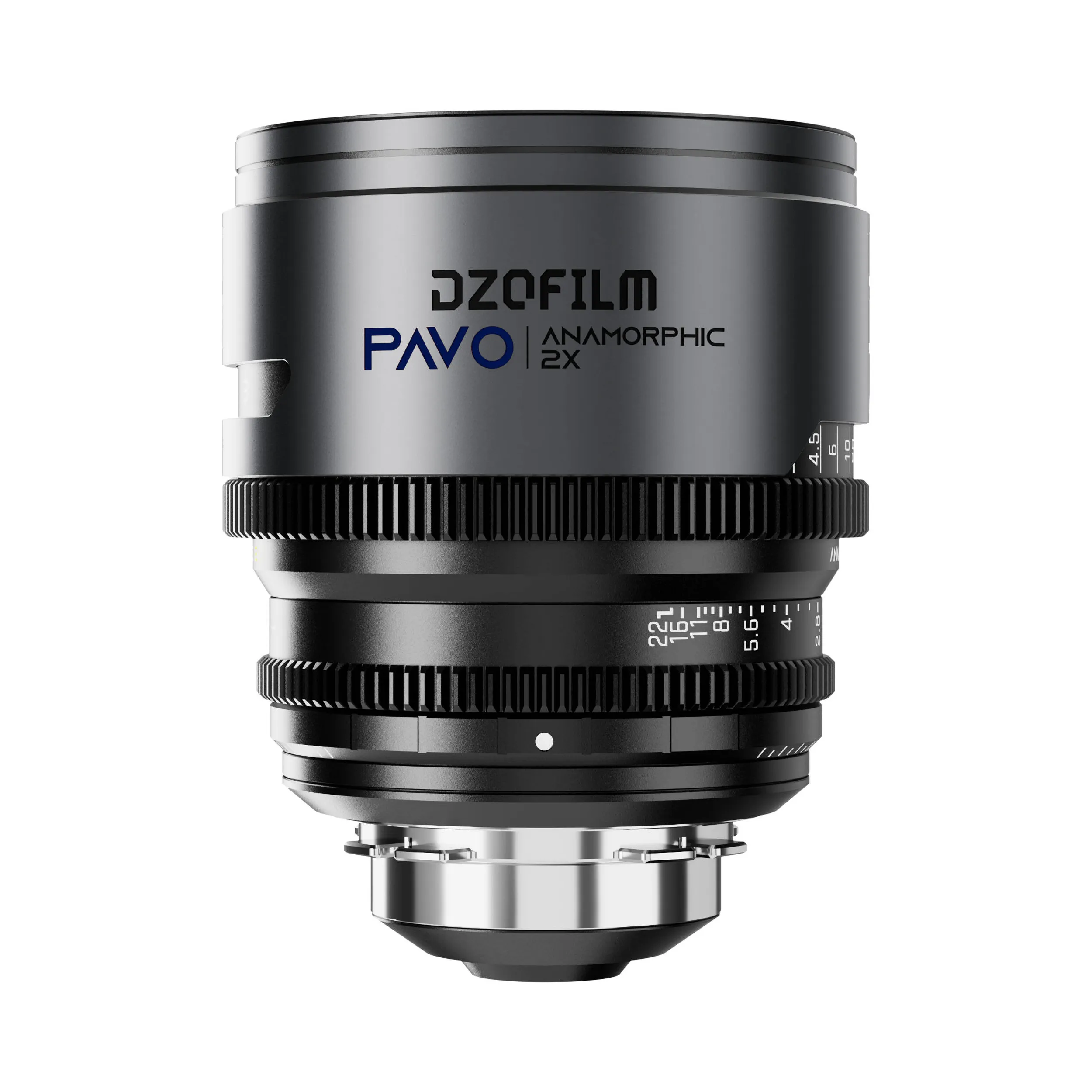 DZOFilm Pavo 2x anamorphic 6-lens set 28/32/40/55/75/100mm T2.1 - T2.4 (100mm) Blue Coating- PL&EF mount (feet)