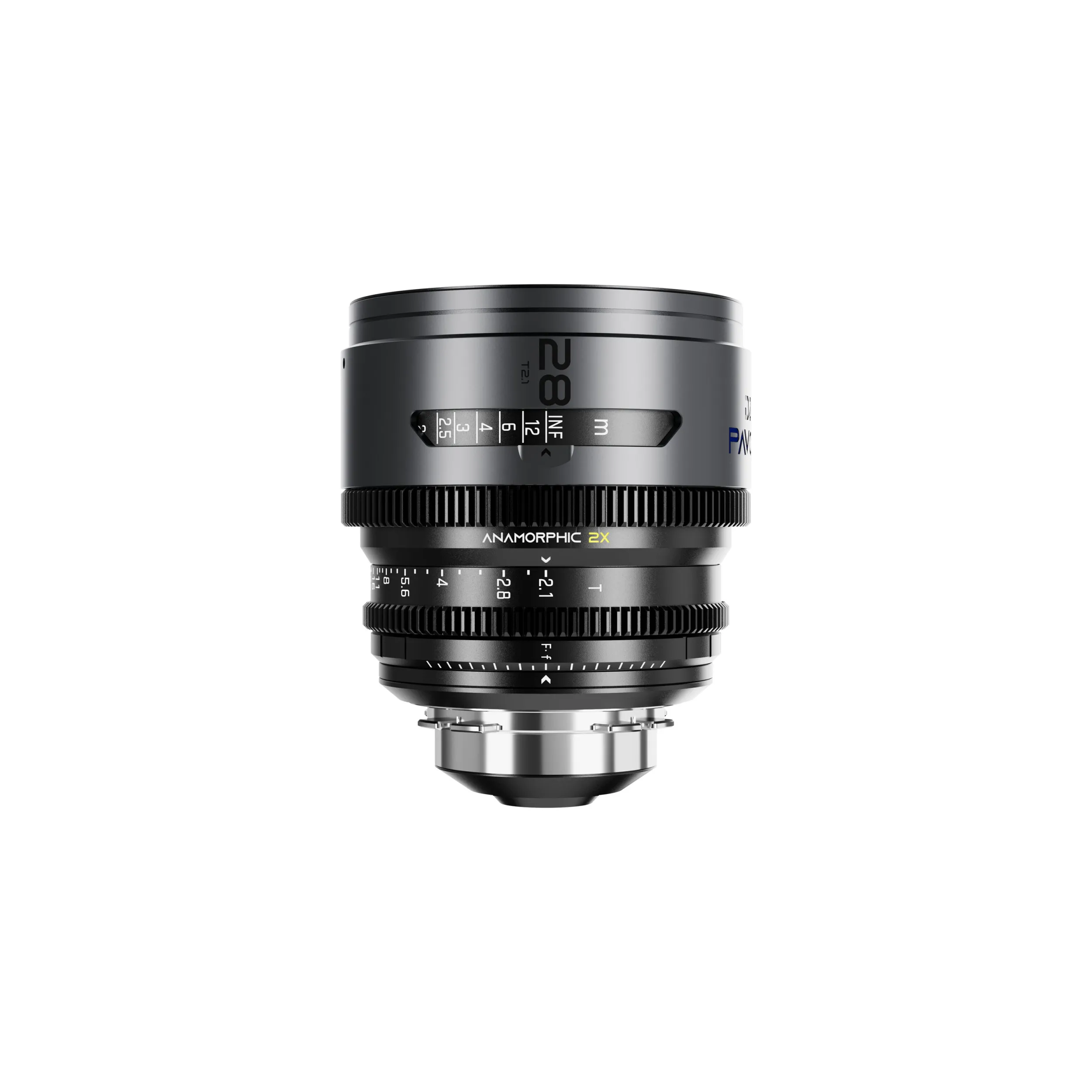 DZOFilm Pavo 2x anamorphic 6-lens set 28/32/40/55/75/100mm T2.1 - T2.4 (100mm) Blue Coating- PL&EF mount (feet)