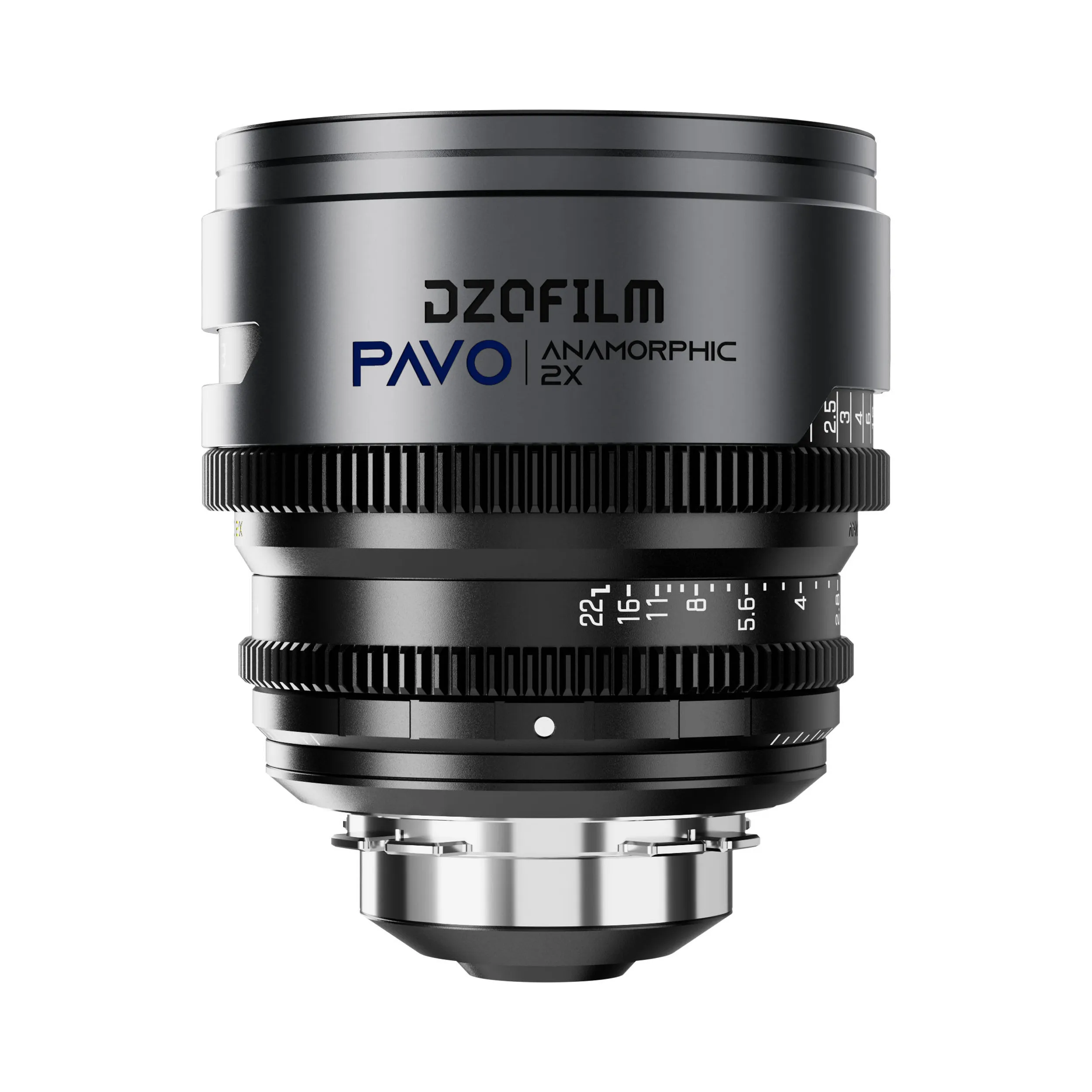 DZOFilm Pavo 2x anamorphic 6-lens set 28/32/40/55/75/100mm T2.1 - T2.4 (100mm) Blue Coating- PL&EF mount (feet)