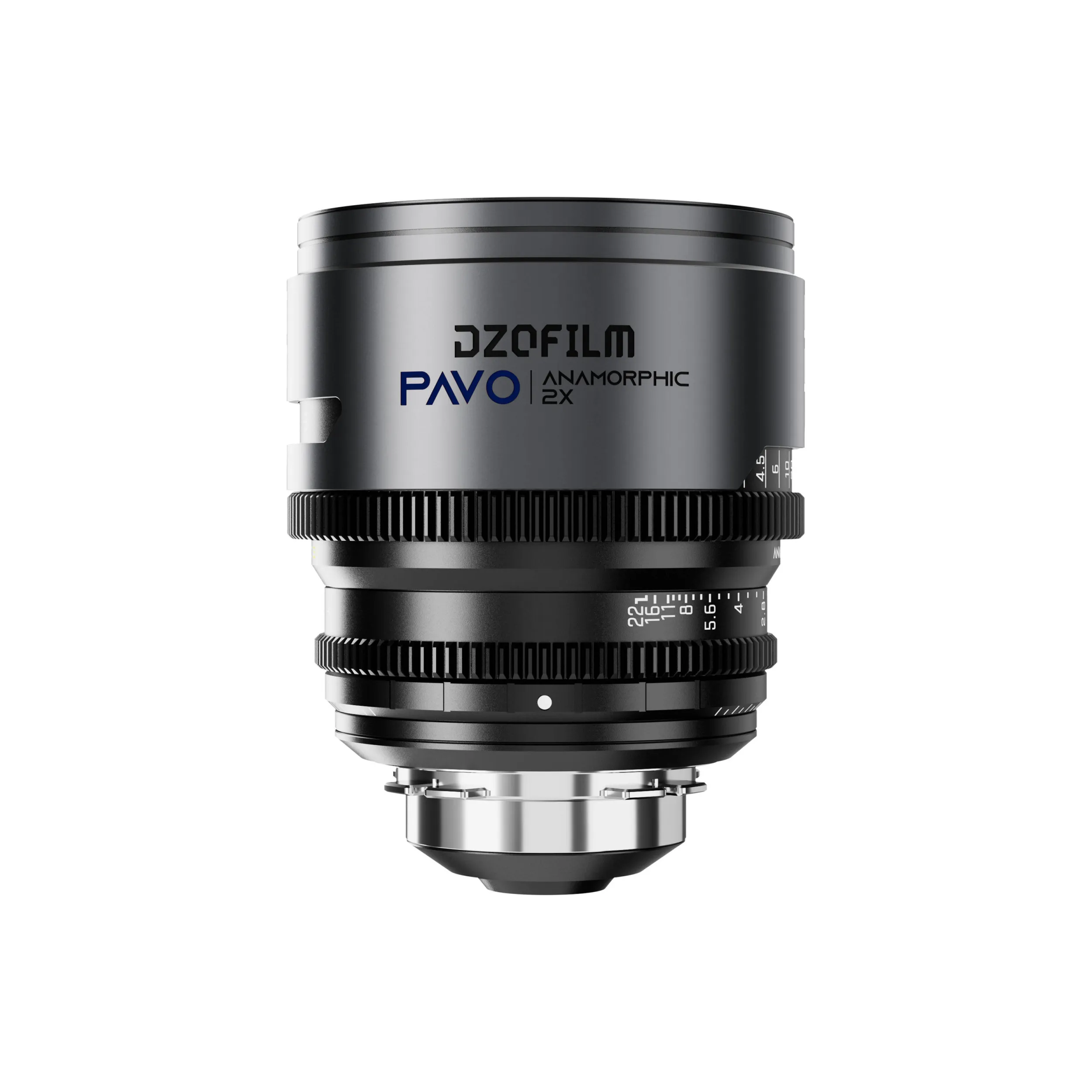 DZOFilm Pavo 2x anamorphic 6-lens set 28/32/40/55/75/100mm T2.1 - T2.4 (100mm) Blue Coating- PL&EF mount (feet)