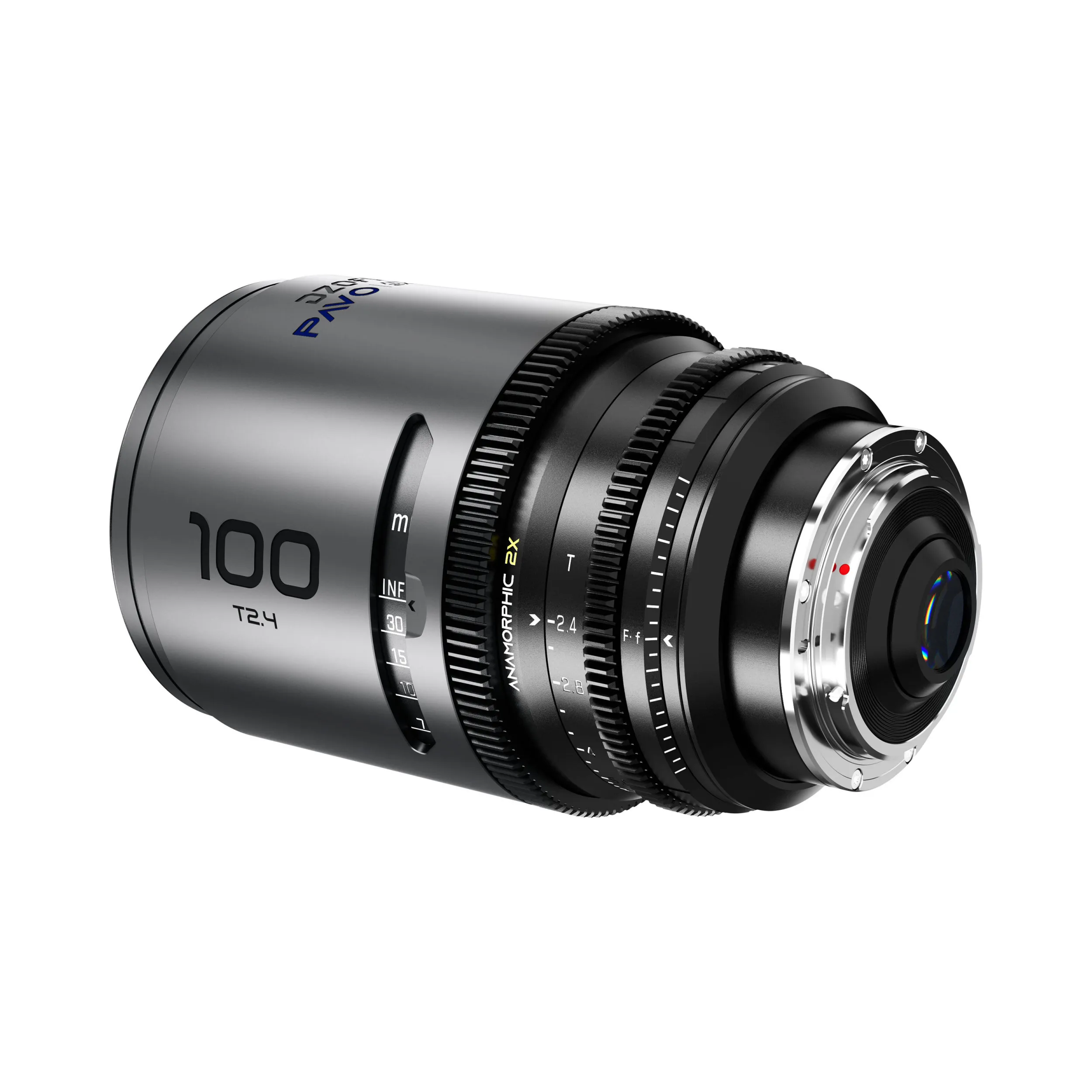 DZOFilm Pavo 2x anamorphic 6-lens set 28/32/40/55/75/100mm T2.1 - T2.4 (100mm) Blue Coating- PL&EF mount (feet)