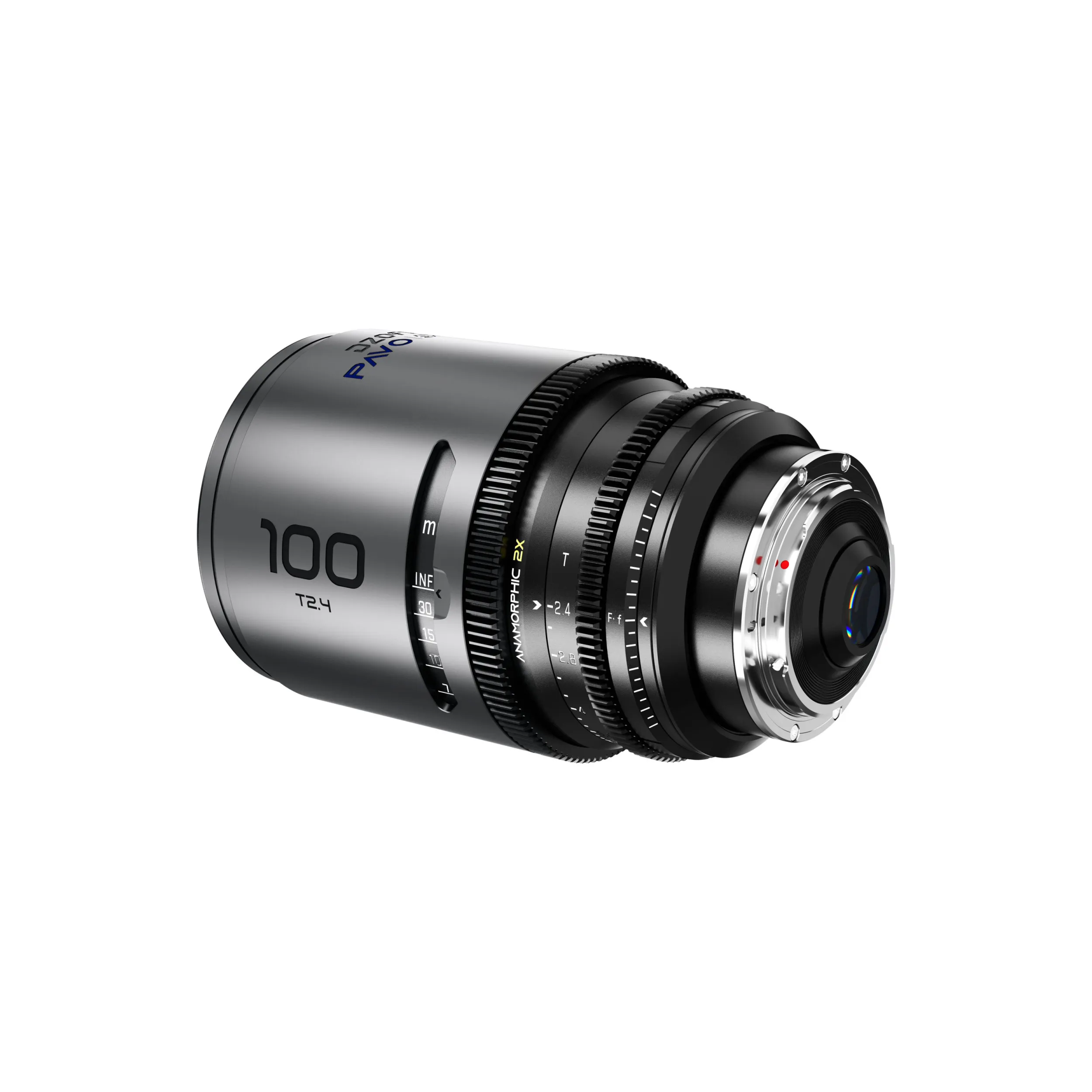 DZOFilm Pavo 2x anamorphic 6-lens set 28/32/40/55/75/100mm T2.1 - T2.4 (100mm) Blue Coating- PL&EF mount (feet)