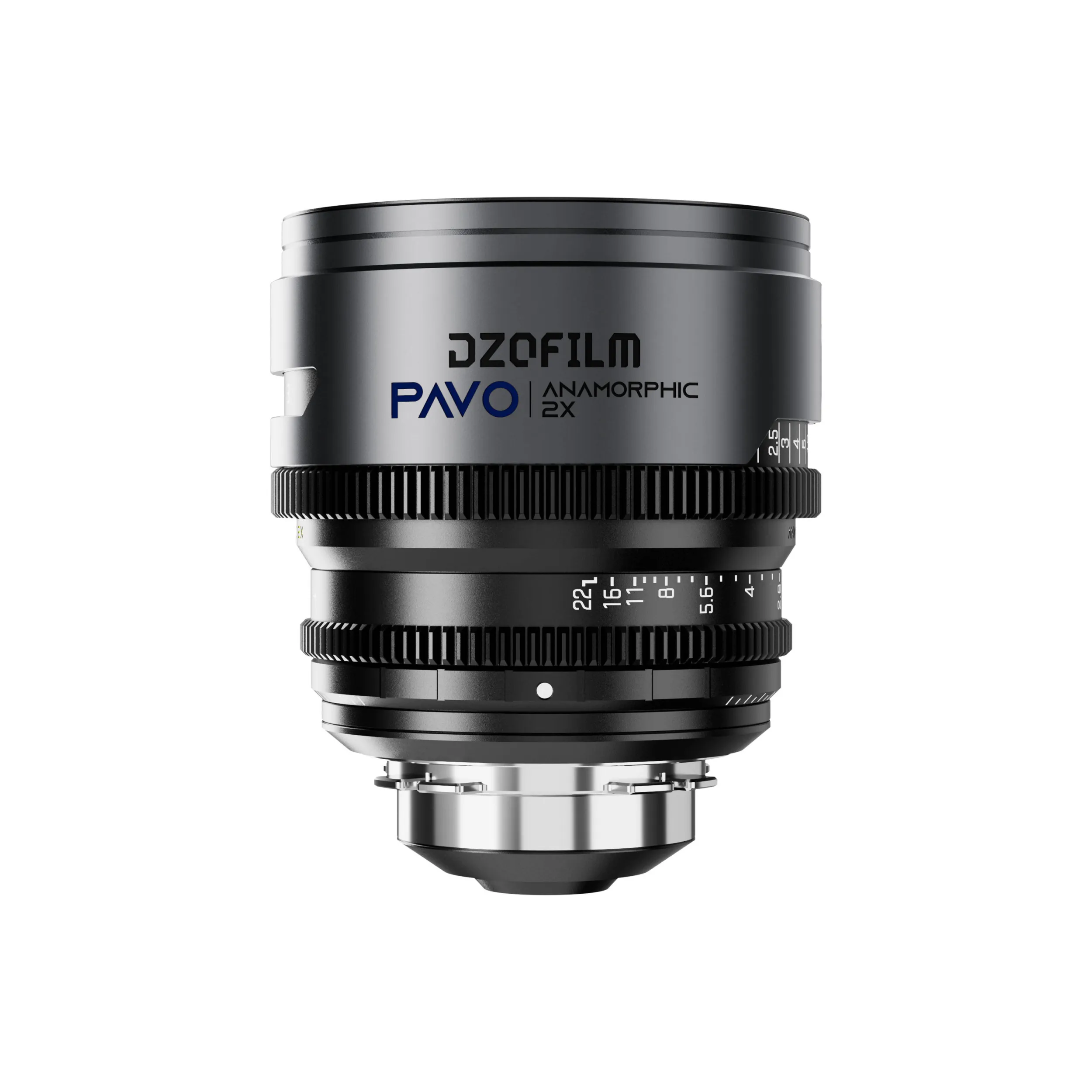 DZOFilm Pavo 2x anamorphic 6-lens set 28/32/40/55/75/100mm T2.1 - T2.4 (100mm) Blue Coating- PL&EF mount (feet)