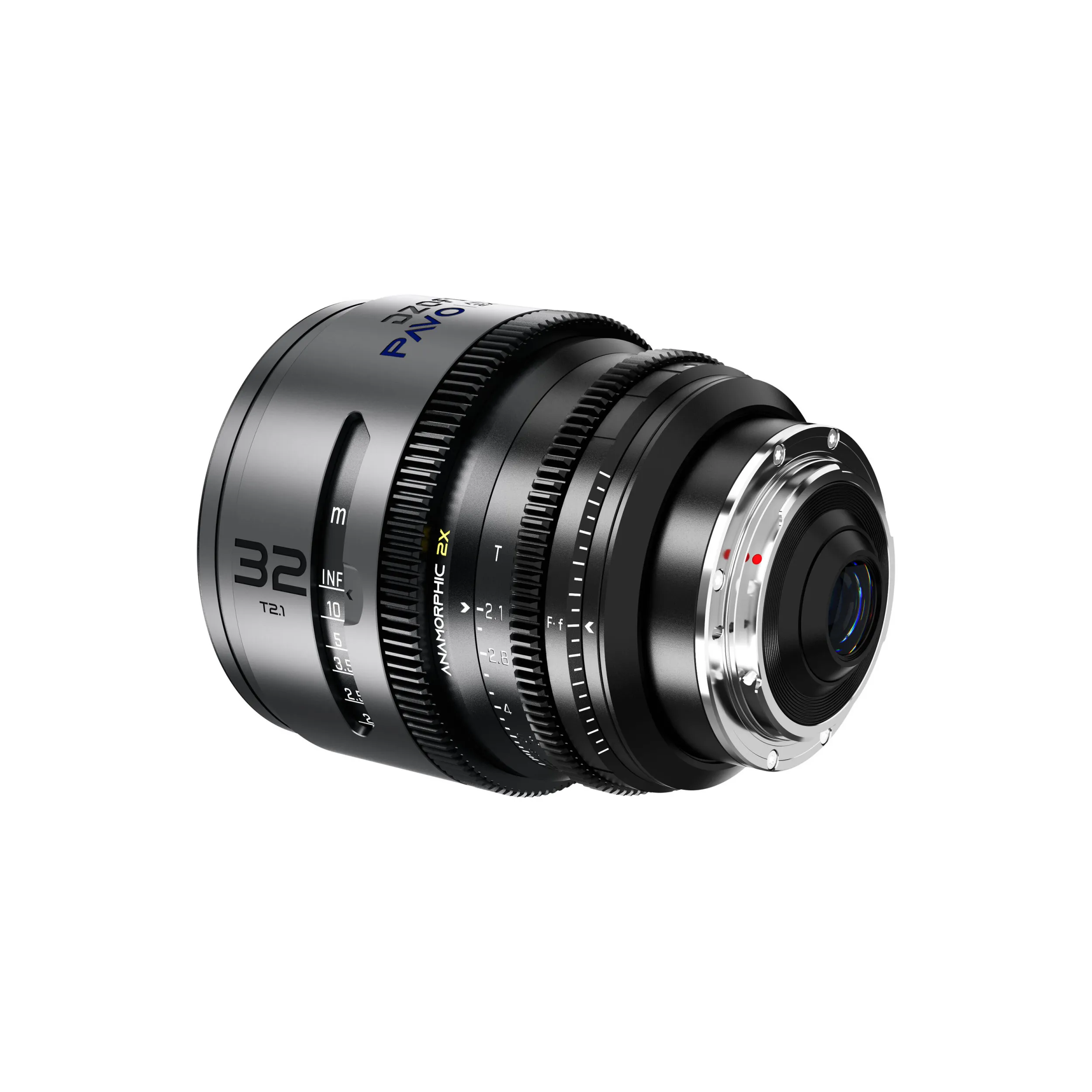 DZOFilm Pavo 2x anamorphic 6-lens set 28/32/40/55/75/100mm T2.1 - T2.4 (100mm) Blue Coating- PL&EF mount (feet)
