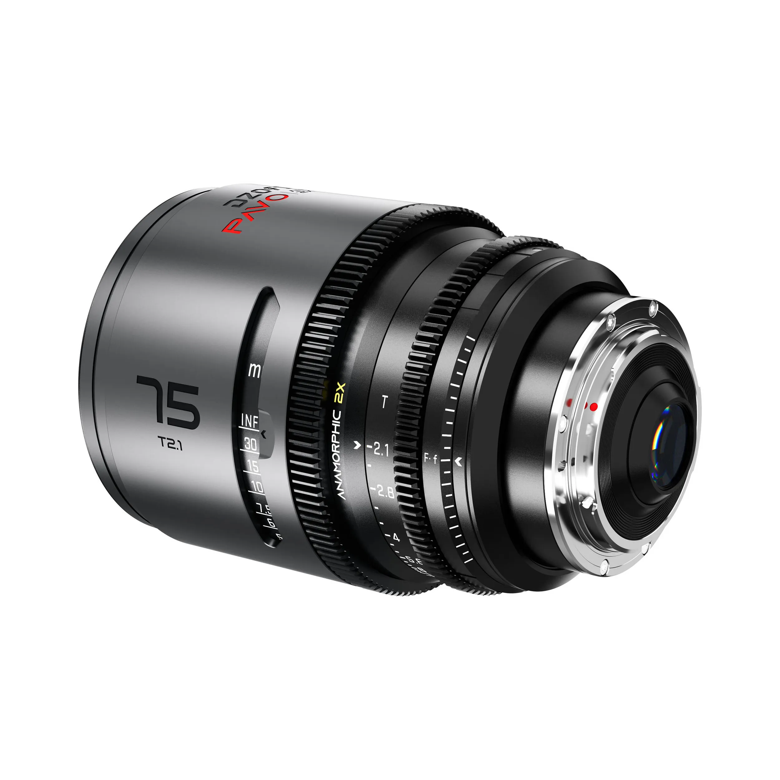DZOFilm Pavo 2x anamorphic 6-lens set 28/32/40/55/75/100mm T2.1 -T2.4 (100mm) Neutral Coating- PL&EF mount (feet)