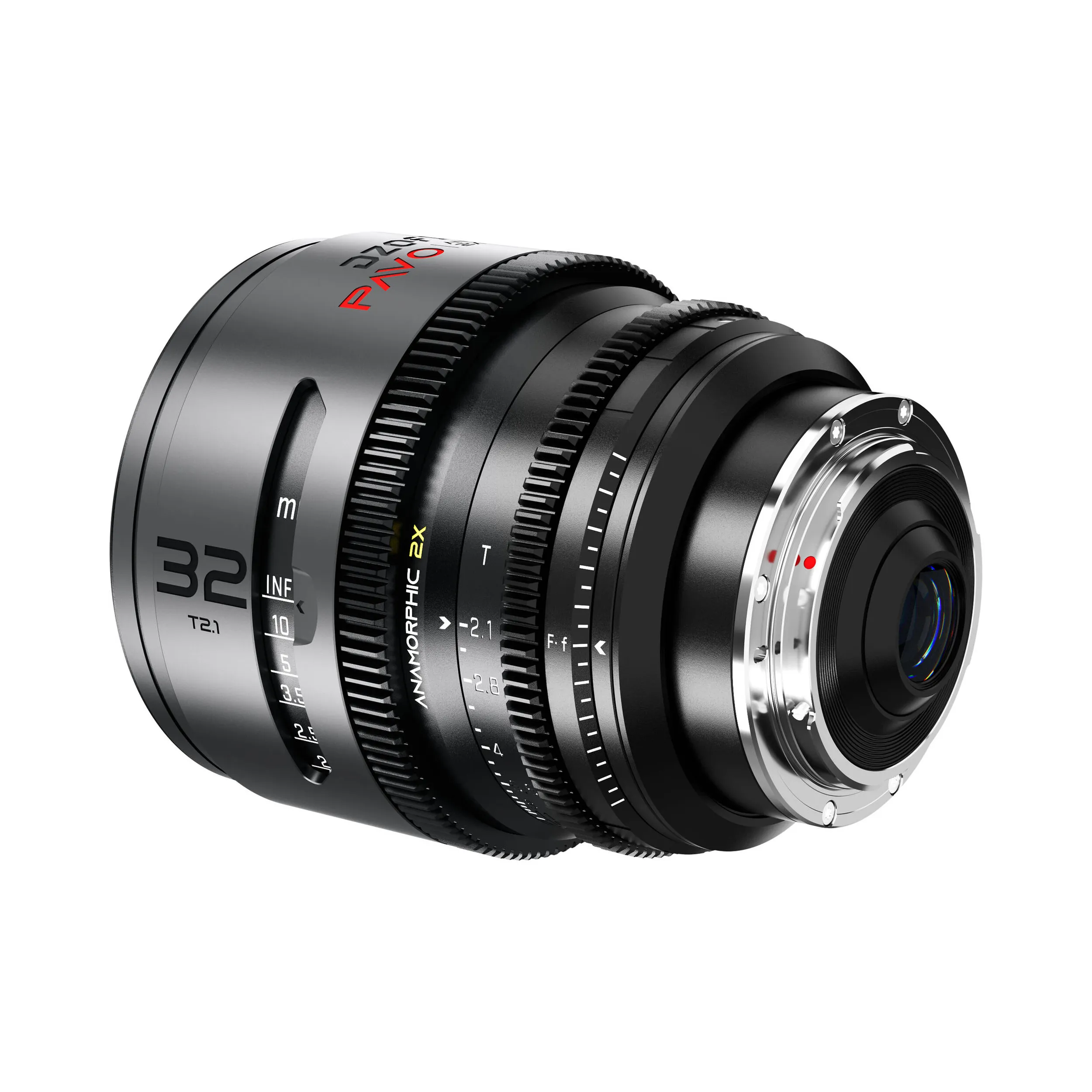DZOFilm Pavo 2x anamorphic 6-lens set 28/32/40/55/75/100mm T2.1 -T2.4 (100mm) Neutral Coating- PL&EF mount (feet)