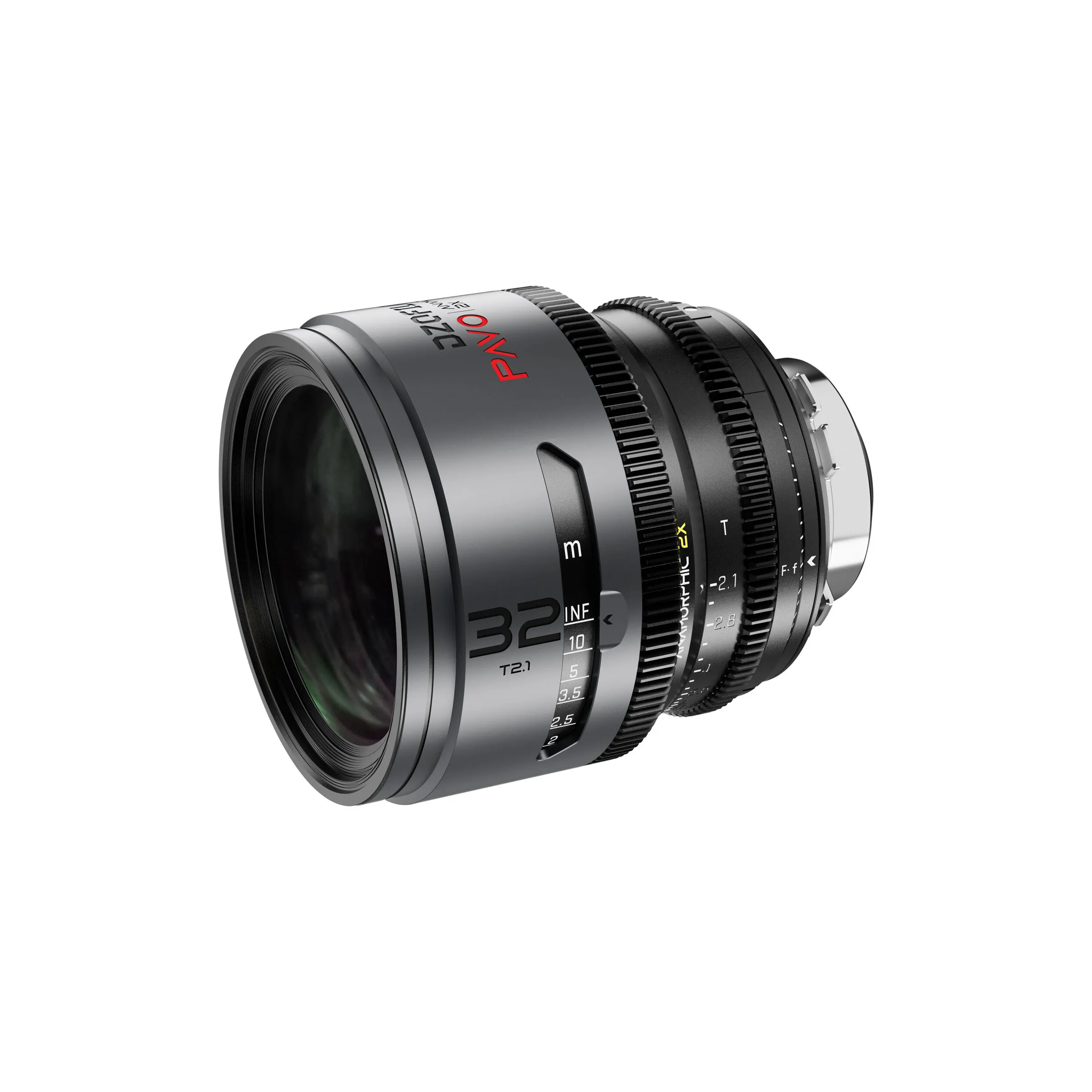 DZOFilm Pavo 2x anamorphic 6-lens set 28/32/40/55/75/100mm T2.1 -T2.4 (100mm) Neutral Coating- PL&EF mount (feet)