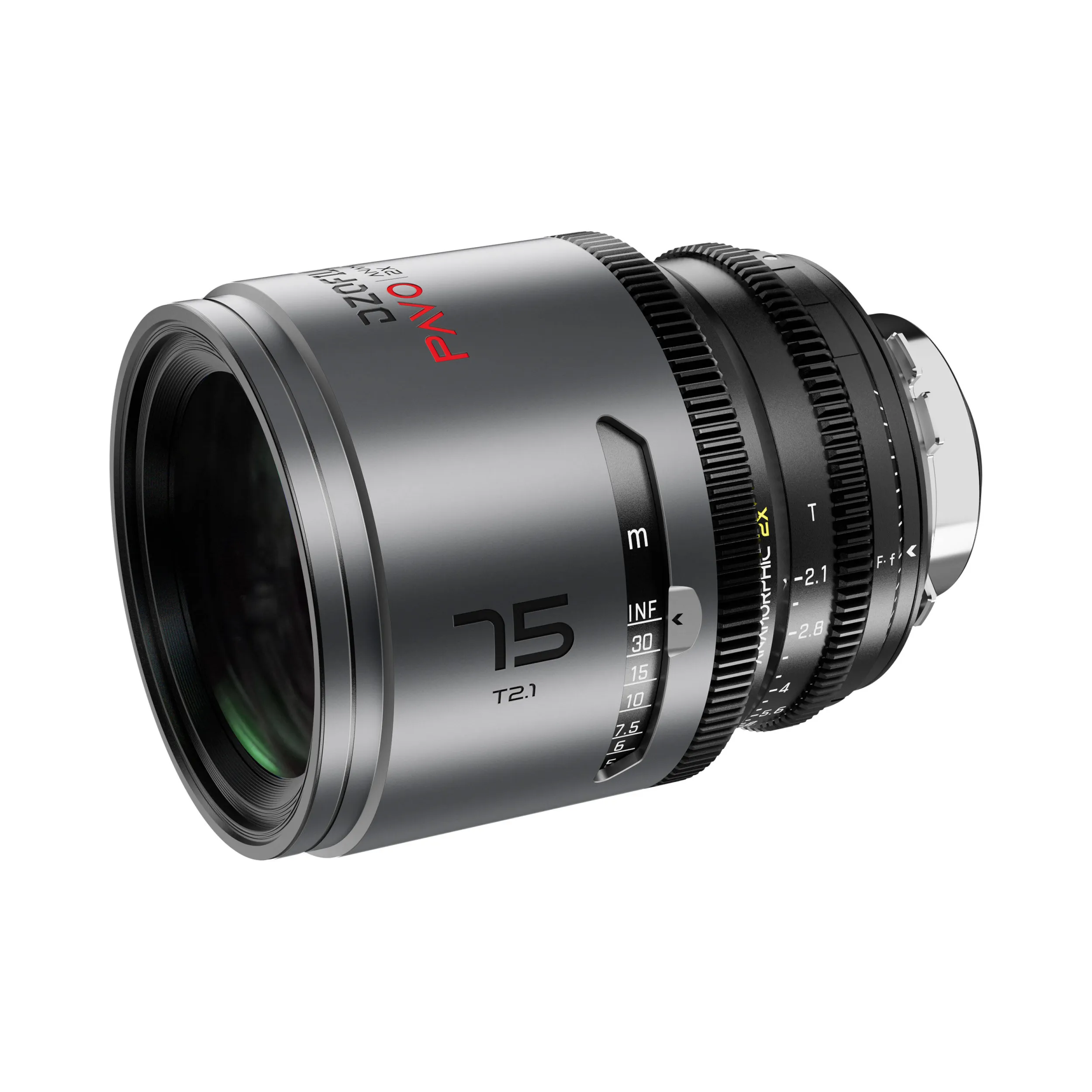 DZOFilm Pavo 2x anamorphic 6-lens set 28/32/40/55/75/100mm T2.1 -T2.4 (100mm) Neutral Coating- PL&EF mount (feet)