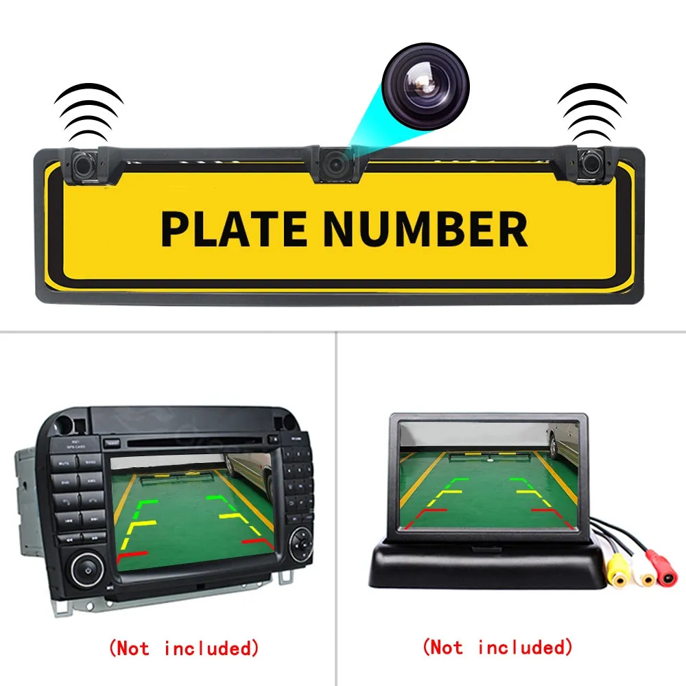 Eu Europe Car License Plate Frame Rear View Camera Car Parking