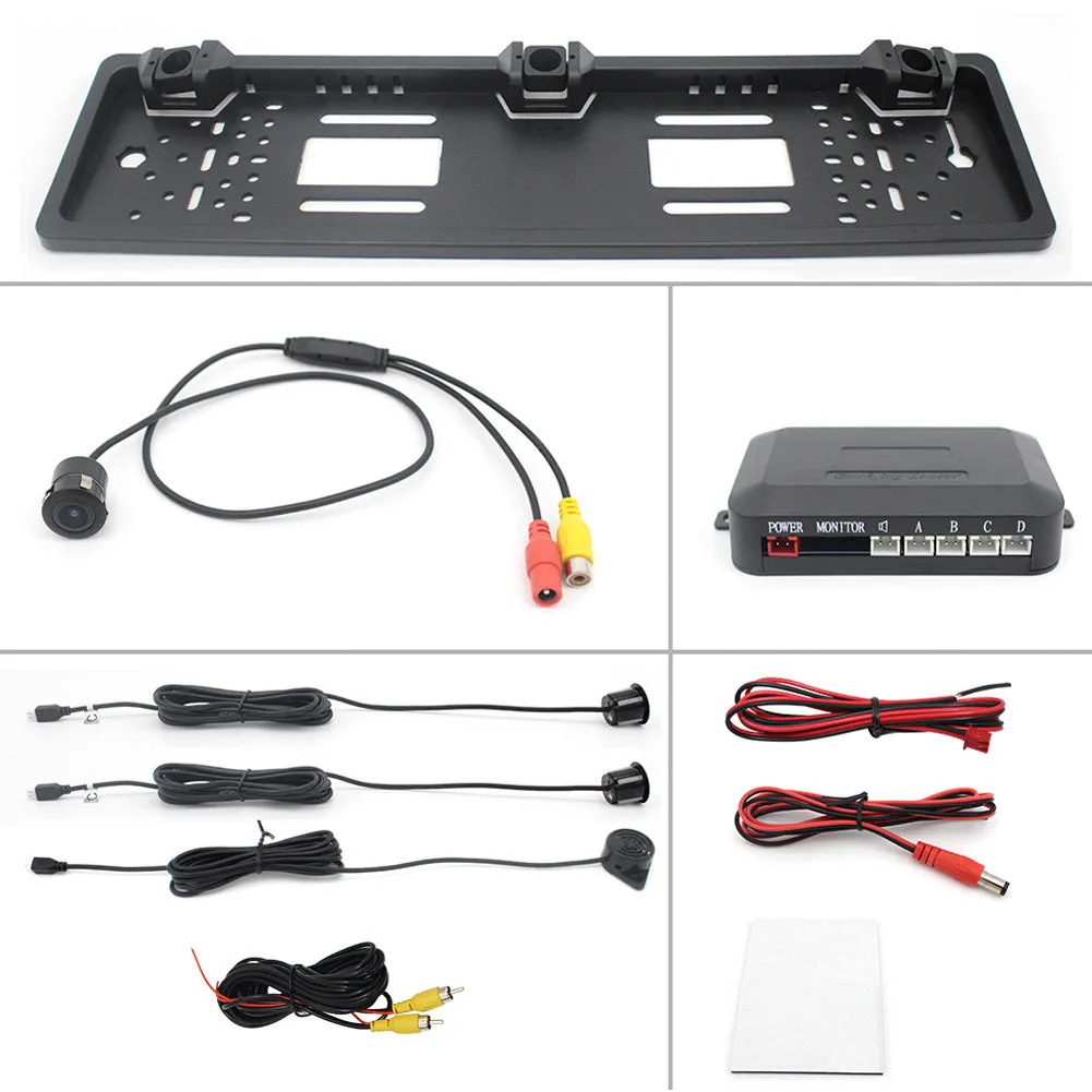 Eu Europe Car License Plate Frame Rear View Camera Car Parking