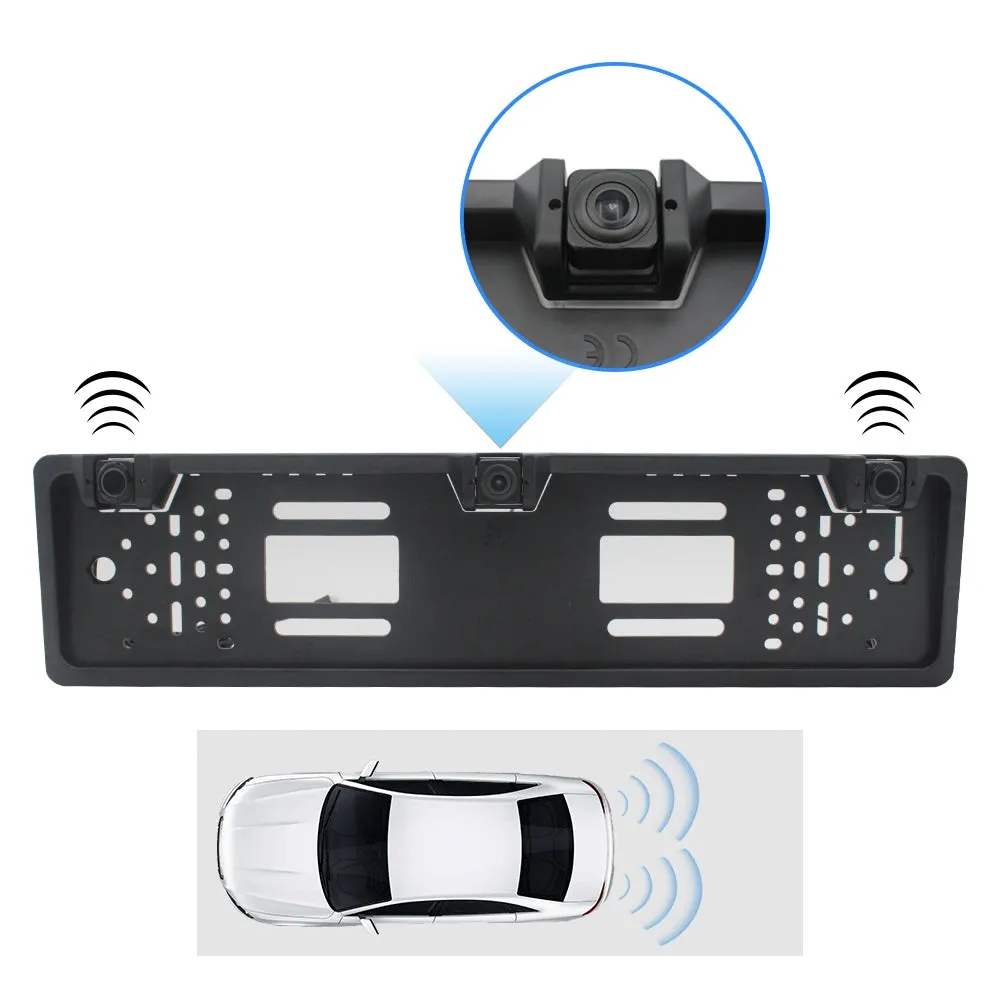 Eu Europe Car License Plate Frame Rear View Camera Car Parking