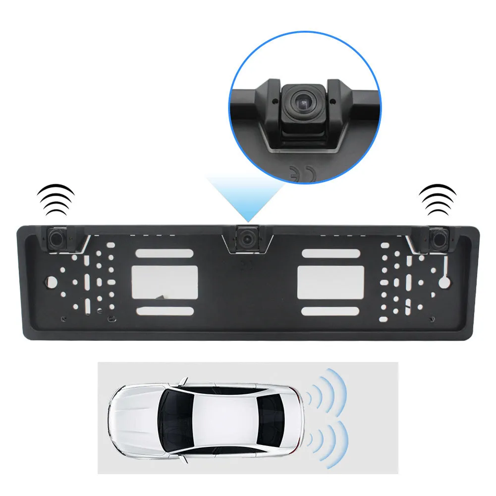 Eu Europe Car License Plate Frame Rear View Camera Car Parking