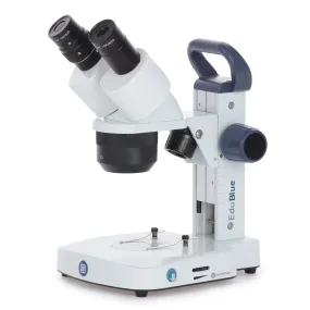 Euromex EduBlue Series Binocular Stereo Microscope 20X-40X Magnification with 2X/4X Objective Lenses on Dual Illumination Track Stand