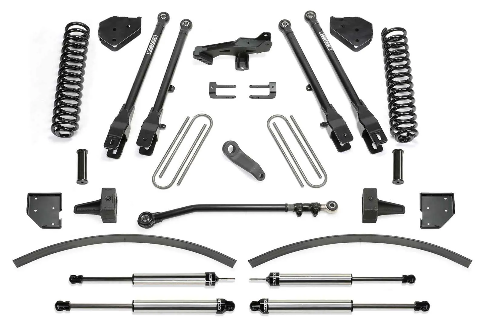 Fabtech 8" 4 Link System w/Dirt Logic 2.25 Shocks Kit for 2017-2024 Ford F250 Super Duty 4WD w/8.0" lift