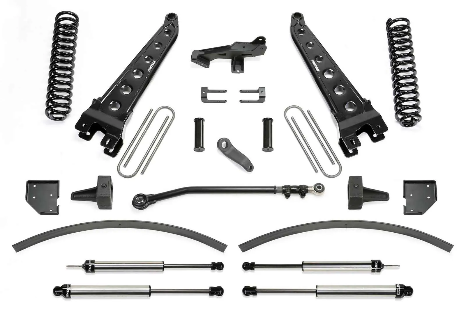 Fabtech 8" Radius Arm System w/Dirt Logic 2.25 Shocks Kit for 2017-2024 Ford F350 Super Duty 4WD w/8.0" lift