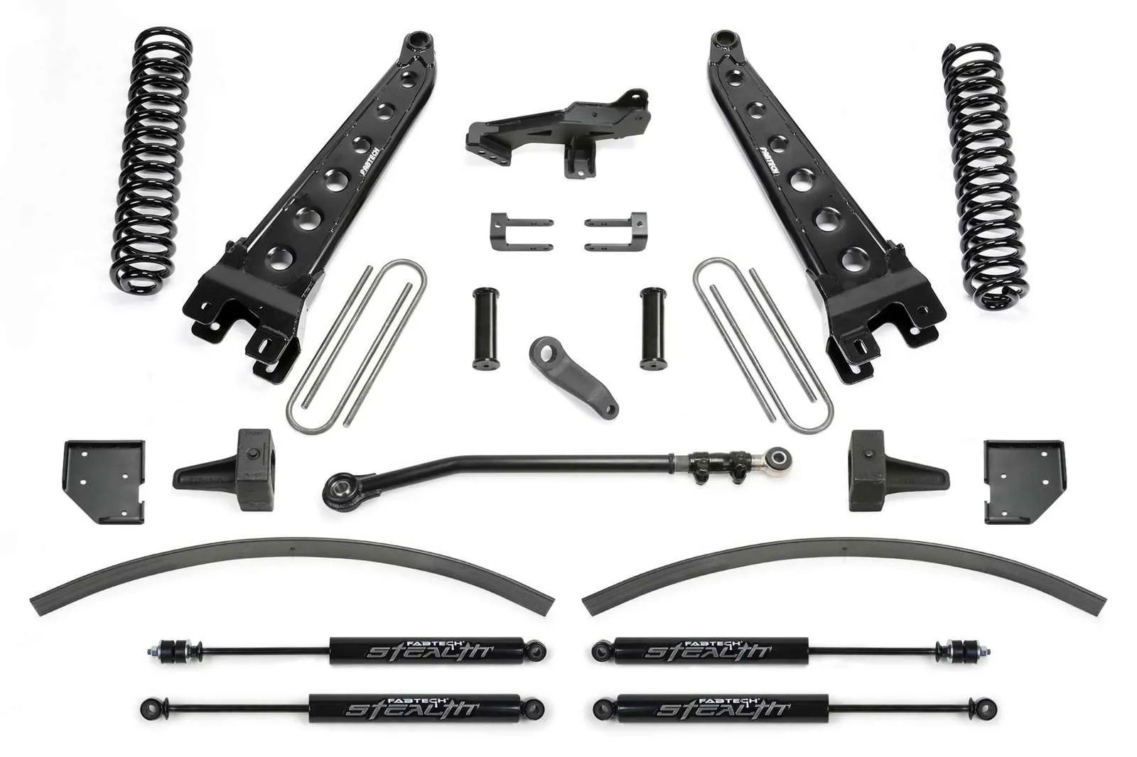 Fabtech 8" Radius Arm System w/Stealth Shocks Kit for 2017-2024 Ford F350 Super Duty 4WD w/8.0" lift