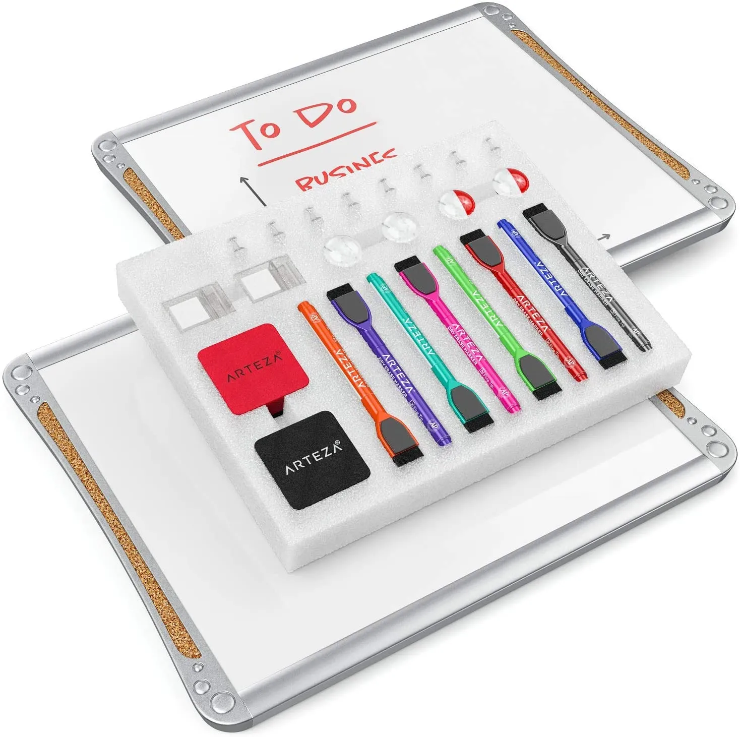 Framed Magnetic Dry Erase Lapboards, 12" x 14” - Set of 2
