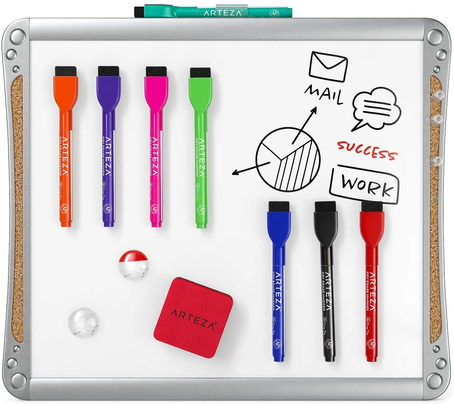 Framed Magnetic Dry Erase Lapboards, 12" x 14” - Set of 2