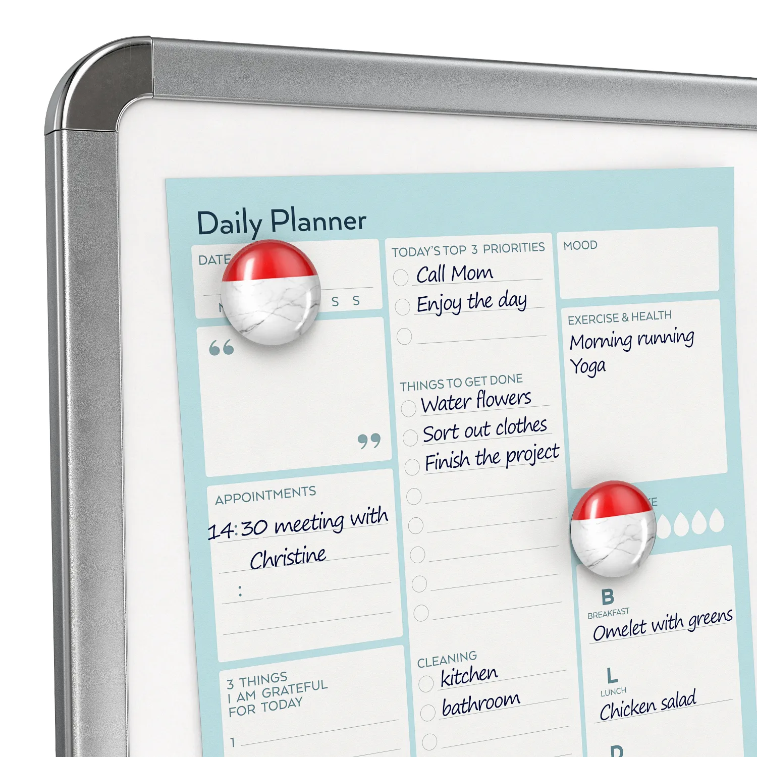 Framed Magnetic Dry Erase Lapboards, 8.5" x 11" - Set of 2